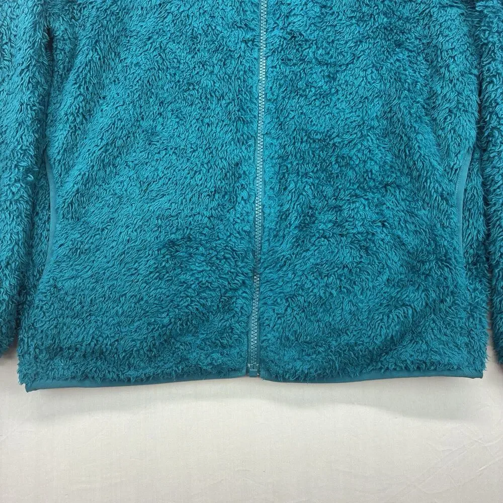 The North Face Osito Fleece Jacket Girls L 14/16 Blue Full Zip High Pile
